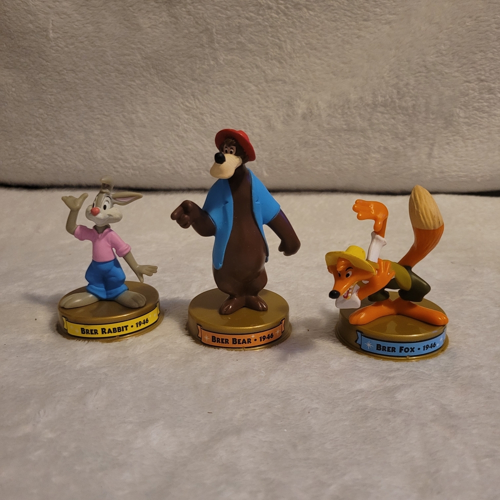 Splash Mountain / Mcdonalds Br'er Rabbit, Br'er Bear, and Br'er Fox Figurines
